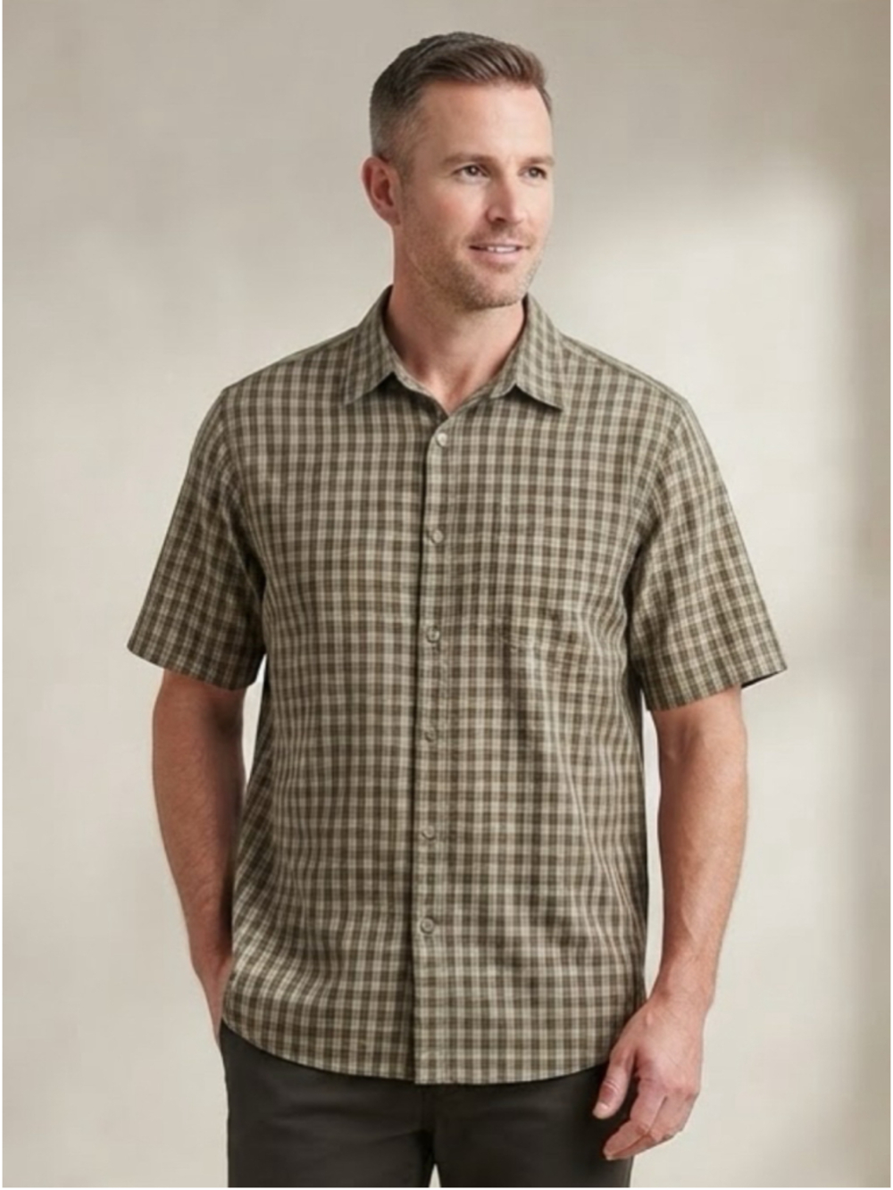 Eighty Eight USA mens casual plaid button down short sleeve shirt size XL EUC